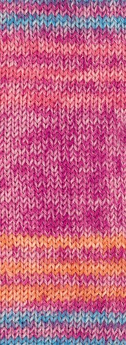 Lana Grossa Meilenweit 100 Merino Extrafine Luna 4115 Pink/Rose/Orange/Turquoise Blue/Raspberry-3