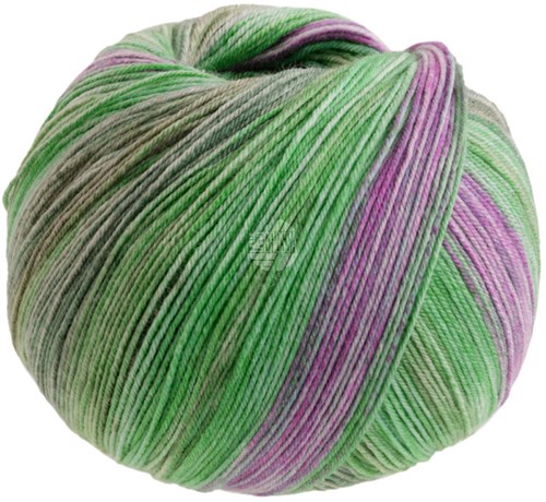 Lana Grossa Meilenweit 100 Seta Piano 3612 Moss green/jade/white green/fuchsia