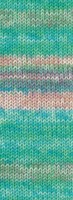 Lana Grossa Meilenweit 100 Seta Piano 3612 Moss green/jade/white green/fuchsia-3
