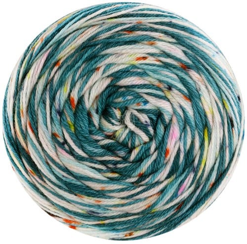 Lana Grossa Meilenweit 100 Spots 7041 Light/Dark Petrol/White/Pink/Yellow/Violet