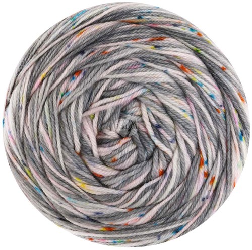 Lana Grossa Meilenweit 100 Spots 7043 Light/Mouse Grey/Ecru/Pink/Turquoise/Pink/Yellow
