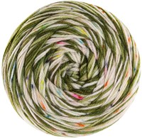 Lana Grossa Meilenweit 100 Spots 7046 Moss/pale green/ecru/turquoise/dark grey/pink/rose