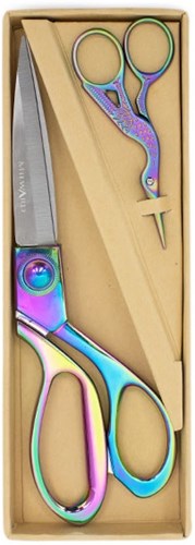 Milward Set Fabric Scissors (20cm) & Embroidery Scissors (9.5cm) Rainbow-2