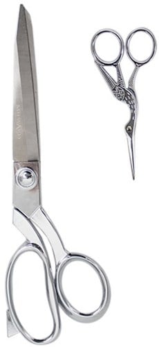 Milward Set Fabric Scissors (25,cm) & Embroidery Scissors (11.5cm) Silver