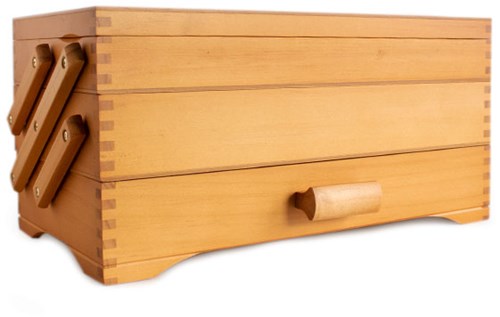 Sewing basket Wood Cantilever 3-Tier
