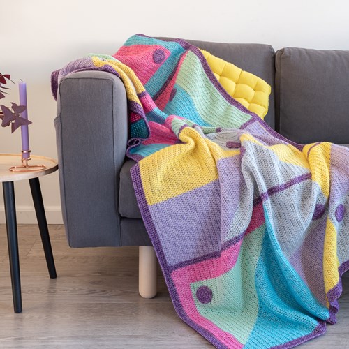Haakpatroon Yarn and Colors Mosaic Window Blanket