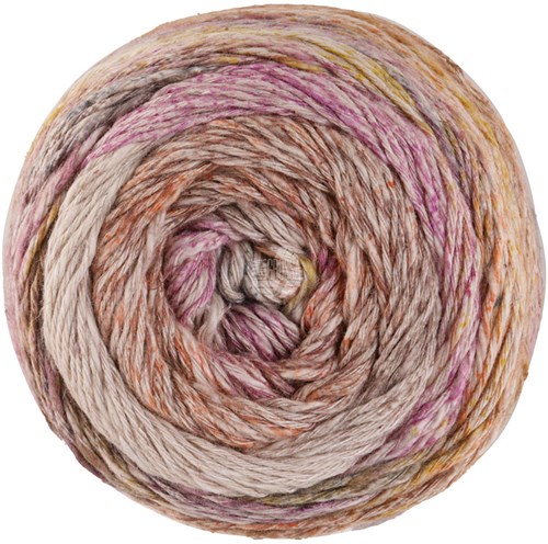 Lana Grossa Mosaico 012 Fuchsia/nature/taupe/camel/berry/greyish brown/grey/mustard/salmon