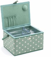 Sewing Basket Large Moss Polka Dot-3