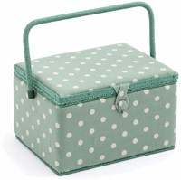 Sewing Basket Large Moss Polka Dot