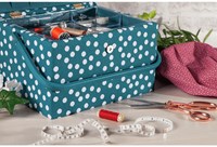 Sewing Basket Large Blue Dots-3