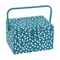 Sewing Basket Large Blue Dots