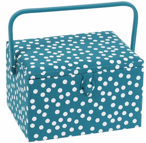 Sewing Basket Large Blue Dots