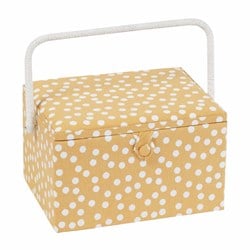 Sewing Basket Large Yellow dots