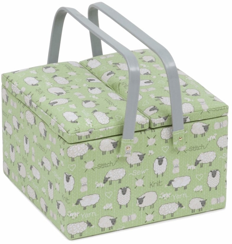 Sewing Basket Large Double Sheep