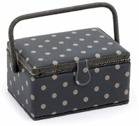 Sewing Basket Medium Charcoal Spot
