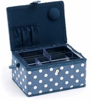 Sewing Box Medium Denim Polka Dot-3