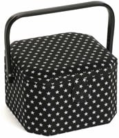 Sewing Basket Medium Octagonal Black Star