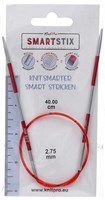 KnitPro Smartstix Fixed Circular Knitting Needles 40cm (Red) 2.75 mm