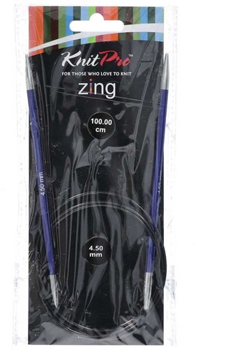KnitPro Zing Circular Knitting Needles 100cm 4.50 mm