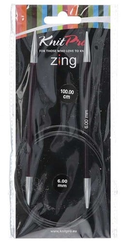 KnitPro Zing Circular Knitting Needles 100cm 6.00 mm