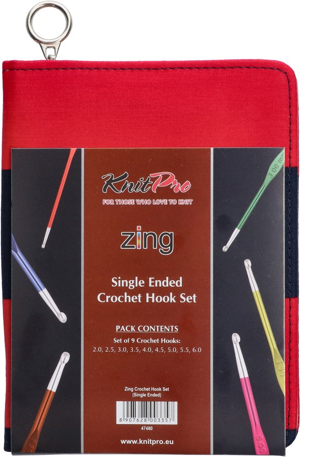 Knitters Pride - Zing - 6 Single Ended Crochet Hook Set