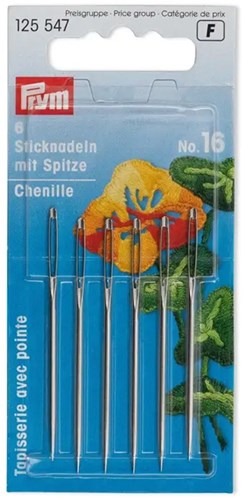 Prym Chenille Embroidery Needles with Sharp Point Steel No. 16