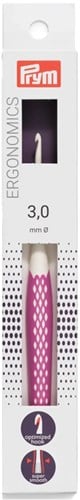 Prym Wool Crochet Hook Ergonomic 16 cm 3.0 mm Fuchsia