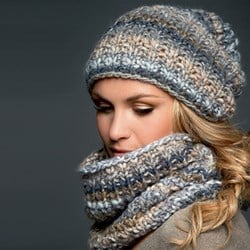 Knitting pattern Olympia snood and hat