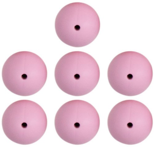 Go Handmade Silicone Beads 7 Pieces 19 Old Pink