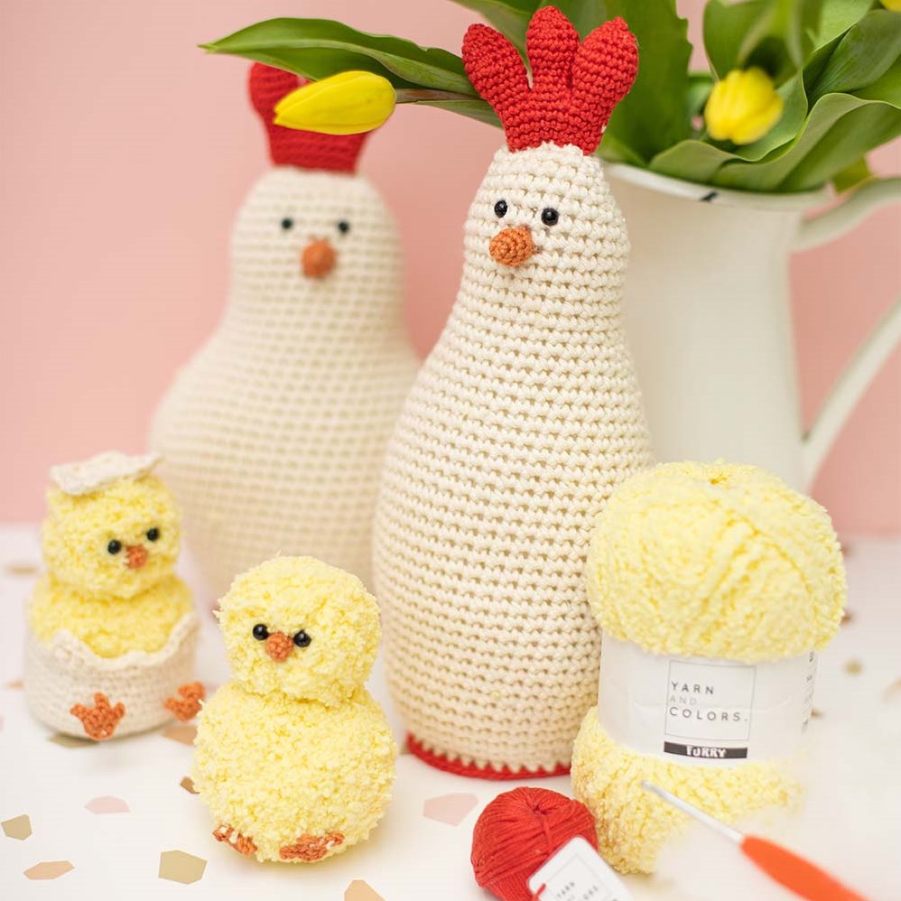 2 Crocheted Easter Eggs and 1 Crocheted Chicken Egg Holder