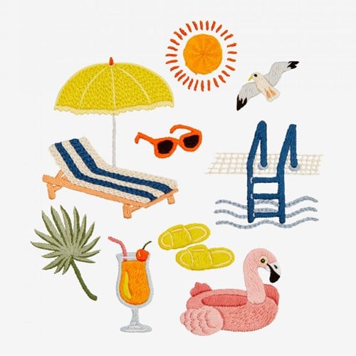 Embroidery Pattern Day at the Pool