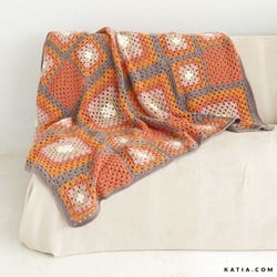 Crochet pattern Katia Merino Aran Granny Blanket
