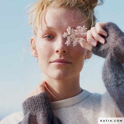 Knitting Pattern Mohair Shades Striped Top-Down Sweater-2
