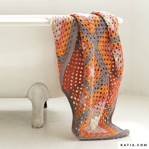 Crochet pattern Katia Merino Aran Granny Blanket-2