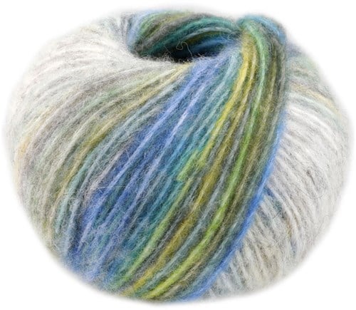 Lana Grossa Picasso 002 Silver Grey/White/Vanilla/Light Blue/Light Grey/Light Green/Dark Green/Olive/Lime