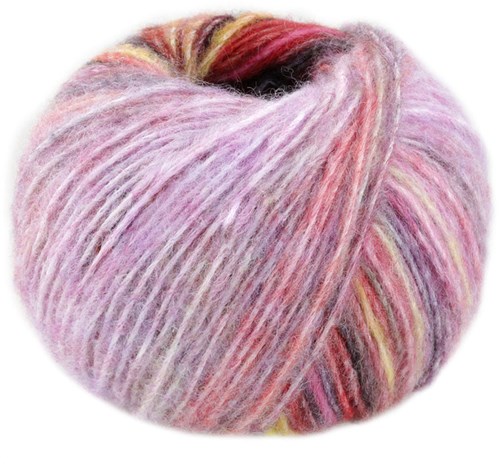 Lana Grossa Picasso 009 Raspberry/Salmon/Grey-Brown/Beige/Grey-Purple/Lilac/Taupe