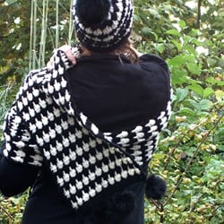 Crochet pattern pied-de-poule scarf and hat