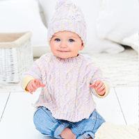 Knitting pattern Stylecraft Sweet Dreams Baby Poncho, Blanket & Hat