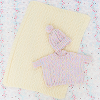 Knitting pattern Stylecraft Sweet Dreams Baby Poncho, Blanket & Hat-2