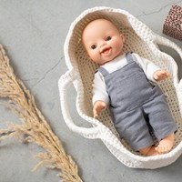 Acrylic Ribbon Doll Carry Cot Crochet Kit 1 Off white