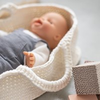 Acrylic Ribbon Doll Carry Cot Crochet Kit 1 Off white-2
