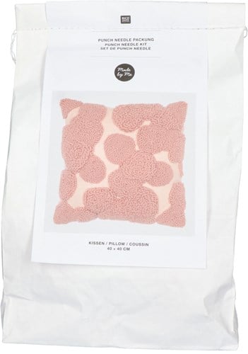 Rico Dot Pink Cushion Punch Needle Kit-2