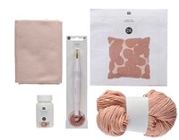 Rico Dot Pink Cushion Punch Needle Kit-3