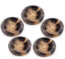 PPY Knopen Glanshoorn-Effect Set 5 Stuks 2170 Donkerbruin