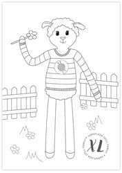 Coloring Page Yarnplaza XL Doll – Sheep Sara