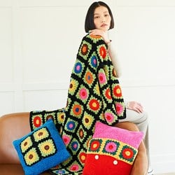 Stylecraft crochet pattern Squeeze Me Crochet Blanket and Cushions