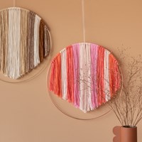 Macramé Pattern Yarn and Colors Rainbow in a Hoop Wall Hanging-2