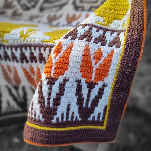 Spring into easter blanket Retro Crochetkit - with Digital Pattern-3