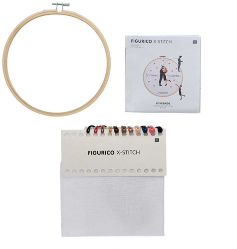 Rico Figurico Lovebirds Embroidery Kit-2