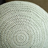 Crochet Pattern Acrylic Ribbon Round Cushion-2